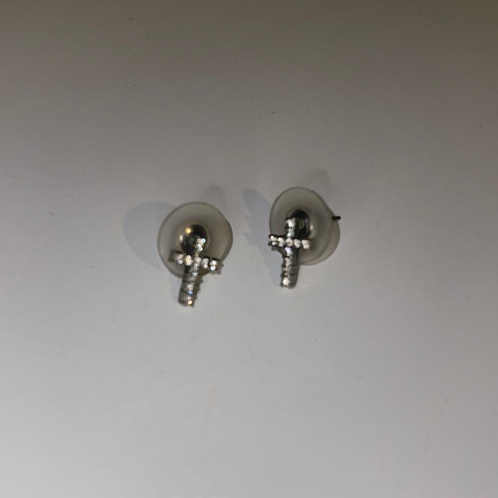 Adorable mini cross earrings